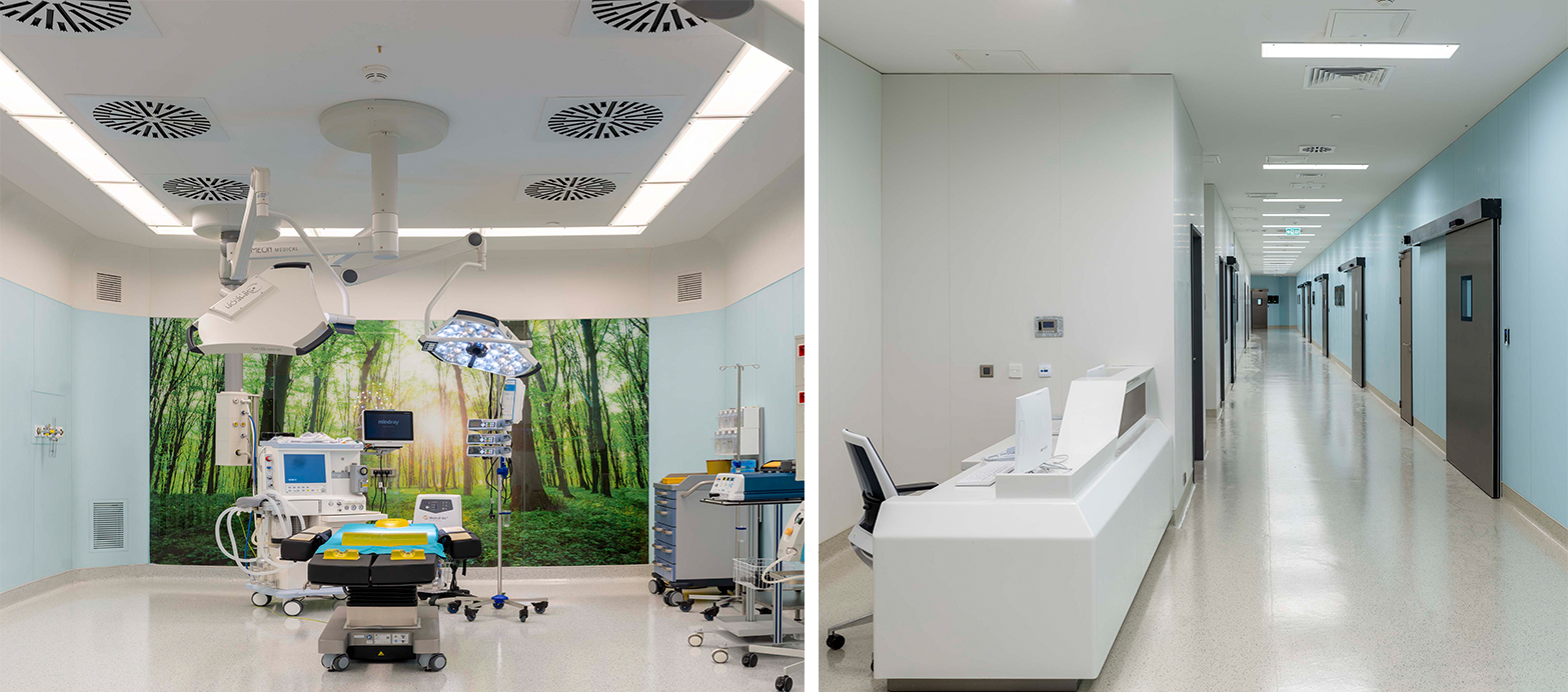 Surgery room, desk and corridor at Medicana Ataköy Hospital